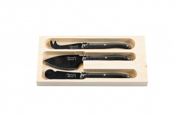 3 Käsemesser Schwarz Stonewash