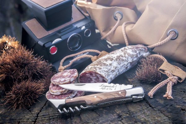 Taschenmesser Olivenholz mit Korkenzieher