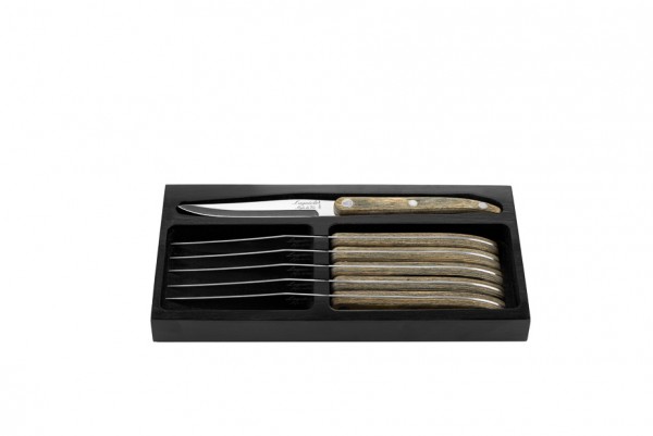 Innovation Line Steakmesser Pakkaholz Grau glatte Klinge
