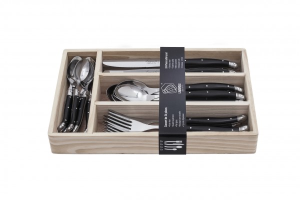 Besteckset 24-teilig Schwarz